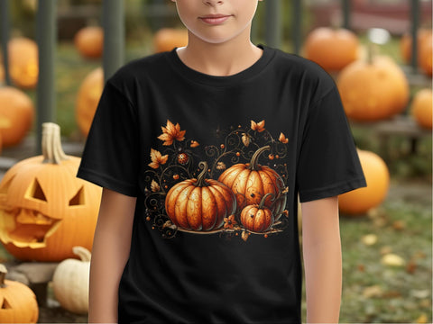 Halloween Autumn Pumpkins and Spider Sublimation PNG Sublimation Luvleigh Digitals 