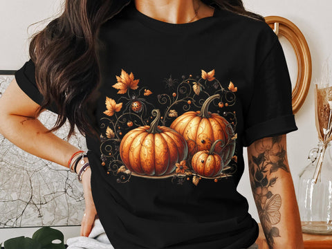 Halloween Autumn Pumpkins and Spider Sublimation PNG Sublimation Luvleigh Digitals 