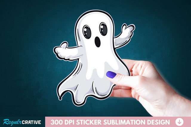 Halloween Baby Ghost Sticker Clipart Sublimation Regulrcrative 
