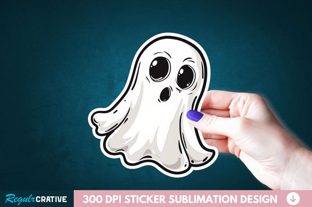 Halloween Baby Ghost Sticker Clipart Sublimation Regulrcrative 