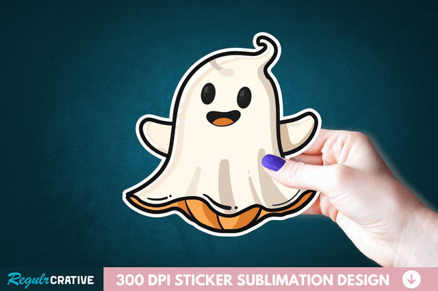 Halloween Baby Ghost Sticker Clipart Sublimation Regulrcrative 