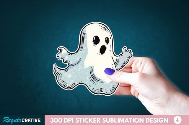 Halloween Baby Ghost Sticker Clipart Sublimation Regulrcrative 