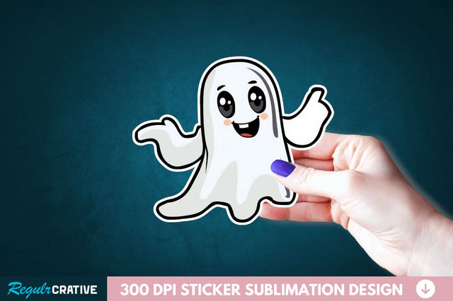 Halloween Baby Ghost Sticker Clipart Sublimation Regulrcrative 