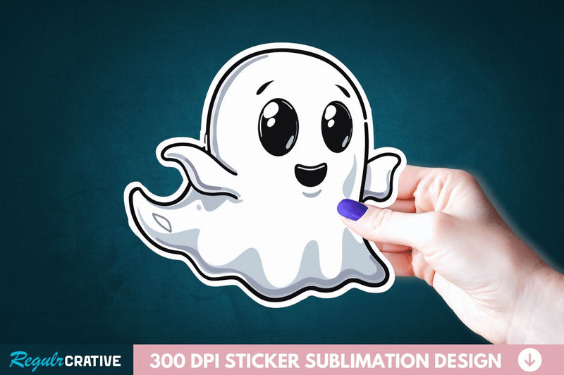 Halloween Baby Ghost Sticker Clipart Sublimation Regulrcrative 