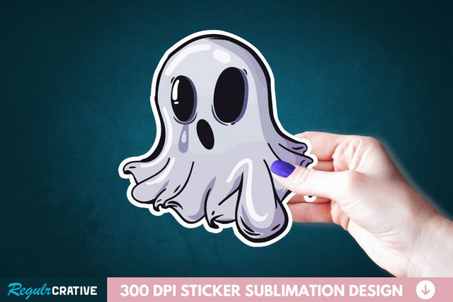 Halloween Baby Ghost Sticker Clipart Sublimation Regulrcrative 