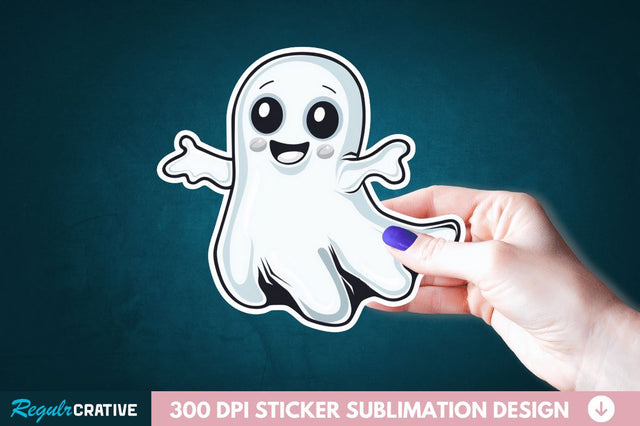 Halloween Baby Ghost Sticker Clipart Sublimation Regulrcrative 