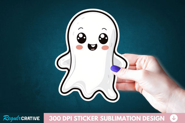 Halloween Baby Ghost Sticker Clipart Sublimation Regulrcrative 