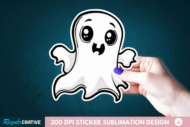 Halloween Baby Ghost Sticker Clipart Sublimation Regulrcrative 