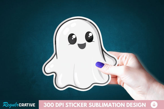 Halloween Baby Ghost Sticker Clipart Sublimation Regulrcrative 