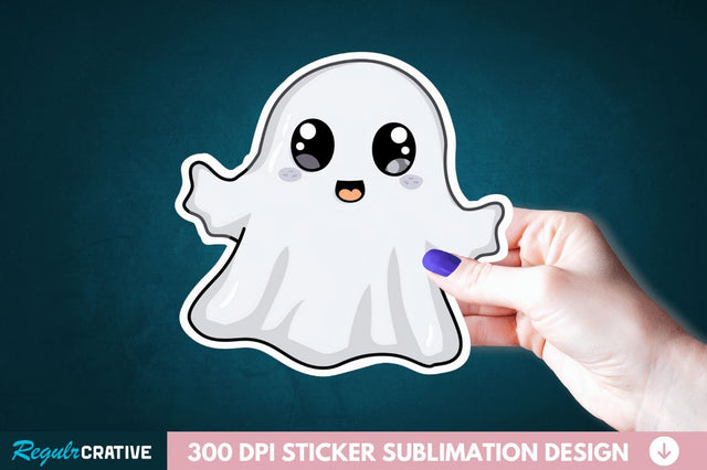 Halloween Baby Ghost Sticker Clipart Sublimation Regulrcrative 