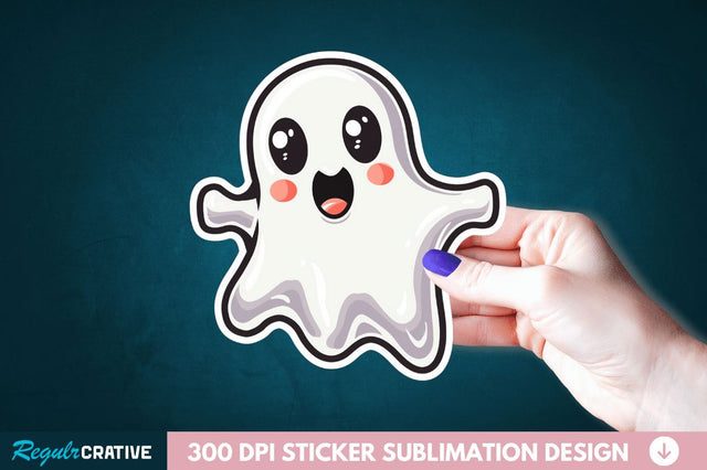 Halloween Baby Ghost Sticker Clipart Sublimation Regulrcrative 