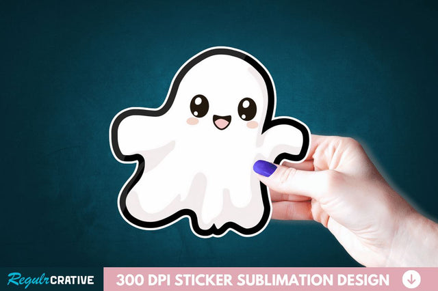 Halloween Baby Ghost Sticker Clipart Sublimation Regulrcrative 