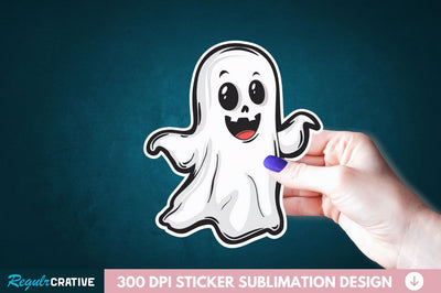 Halloween Baby Ghost Sticker Clipart Sublimation Regulrcrative 