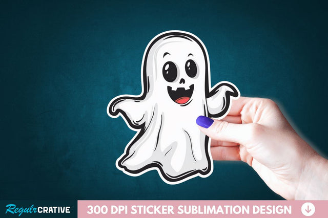 Halloween Baby Ghost Sticker Clipart Sublimation Regulrcrative 
