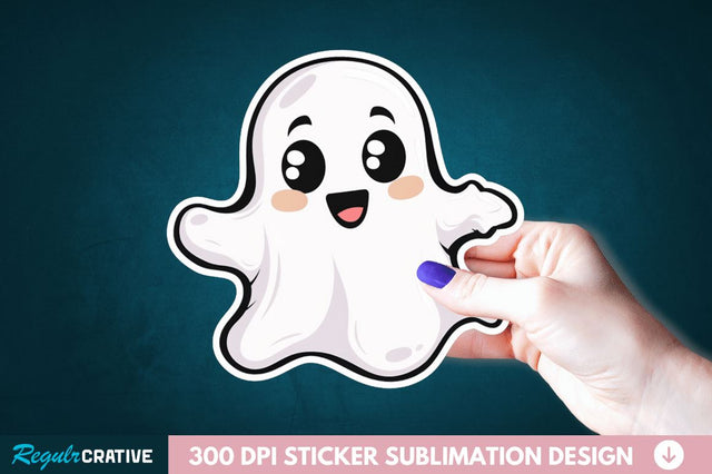 Halloween Baby Ghost Sticker Clipart Sublimation Regulrcrative 