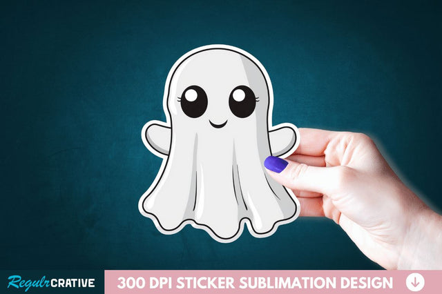 Halloween Baby Ghost Sticker Clipart Sublimation Regulrcrative 