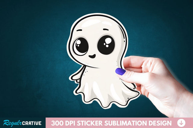 Halloween Baby Ghost Sticker Clipart Sublimation Regulrcrative 