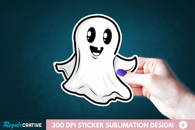 Halloween Baby Ghost Sticker Clipart Sublimation Regulrcrative 