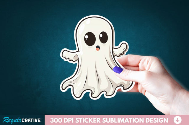 Halloween Baby Ghost Sticker Clipart Sublimation Regulrcrative 