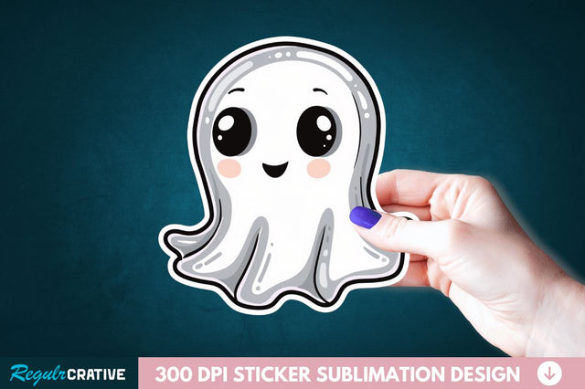 Halloween Baby Ghost Sticker Clipart Sublimation Regulrcrative 