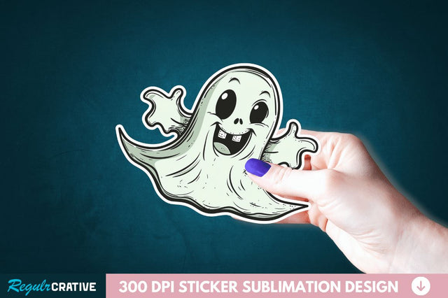 Halloween Baby Ghost Sticker Clipart Sublimation Regulrcrative 