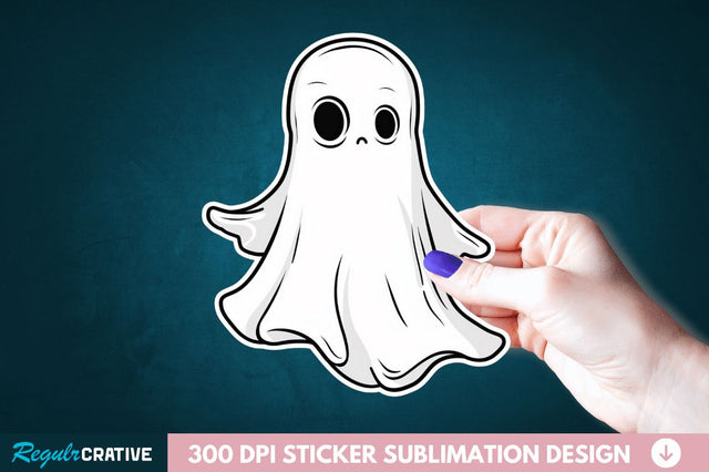 Halloween Baby Ghost Sticker Clipart Sublimation Regulrcrative 