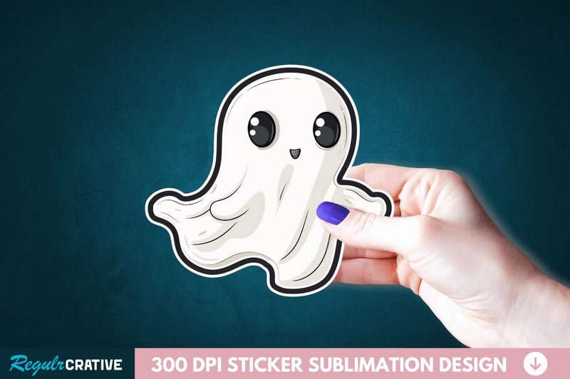 Halloween Baby Ghost Sticker Clipart Sublimation Regulrcrative 