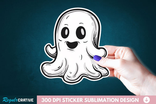 Halloween Baby Ghost Sticker Clipart Sublimation Regulrcrative 