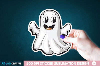 Halloween Baby Ghost Sticker Clipart Sublimation Regulrcrative 