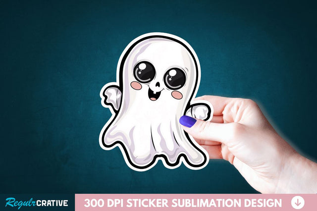 Halloween Baby Ghost Sticker Clipart Sublimation Regulrcrative 