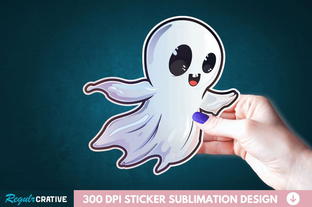 Halloween Baby Ghost Sticker Clipart Sublimation Regulrcrative 
