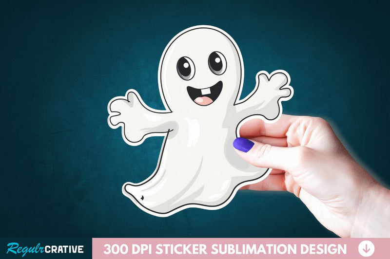 Halloween Baby Ghost Sticker Clipart Sublimation Regulrcrative 