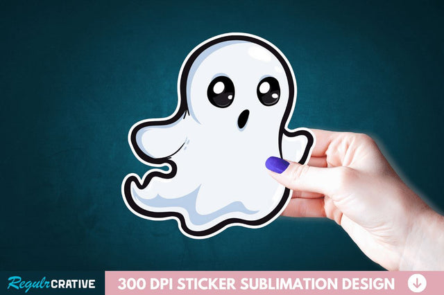 Halloween Baby Ghost Sticker Clipart Sublimation Regulrcrative 