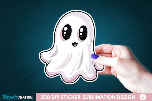 Halloween Baby Ghost Sticker Clipart Sublimation Regulrcrative 