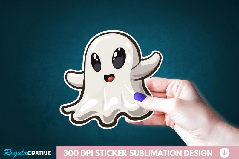Halloween Baby Ghost Sticker Clipart Sublimation Regulrcrative 