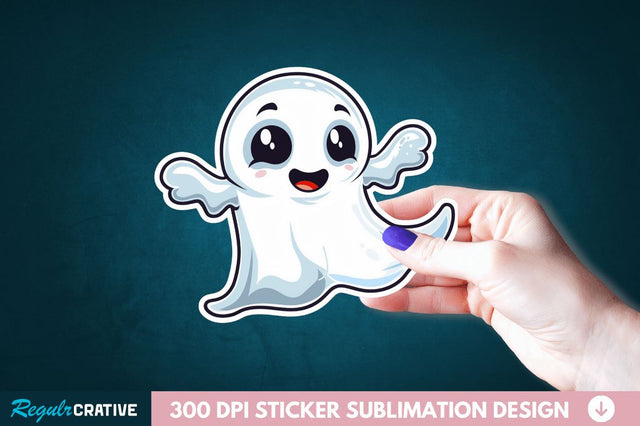 Halloween Baby Ghost Sticker Clipart Sublimation Regulrcrative 
