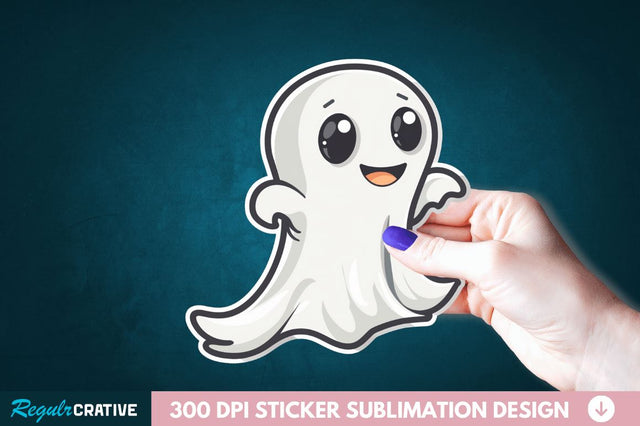 Halloween Baby Ghost Sticker Clipart Sublimation Regulrcrative 