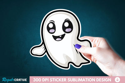 Halloween Baby Ghost Sticker Clipart Sublimation Regulrcrative 