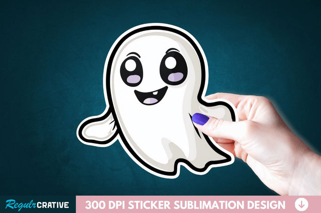 Halloween Baby Ghost Sticker Clipart Sublimation Regulrcrative 