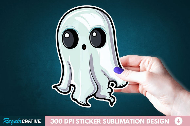 Halloween Baby Ghost Sticker Clipart Sublimation Regulrcrative 
