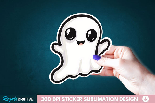 Halloween Baby Ghost Sticker Clipart Sublimation Regulrcrative 