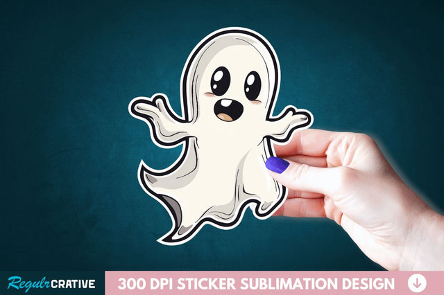 Halloween Baby Ghost Sticker Clipart Sublimation Regulrcrative 