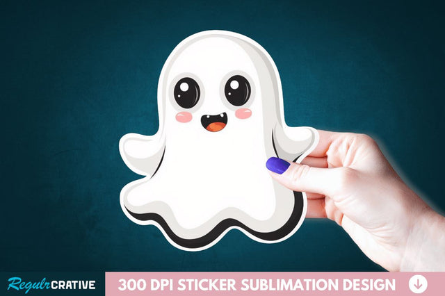 Halloween Baby Ghost Sticker Clipart Sublimation Regulrcrative 