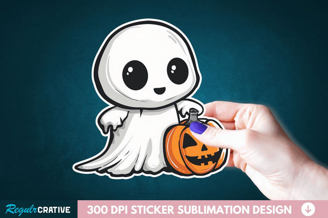 Halloween Baby Ghost Sticker Clipart Sublimation Regulrcrative 