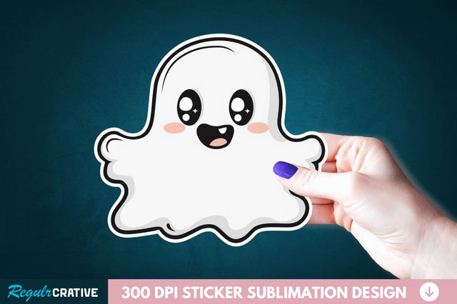 Halloween Baby Ghost Sticker Clipart Sublimation Regulrcrative 