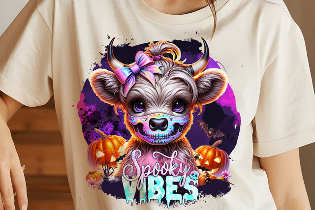 Halloween Baby Highland Cow PNG Bull Png Retro Halloween Png Ghost Cows Png Funny Cow Png Fall Png Spooky Season Cow Halloween png Digital Sublimation Syre Digital Creations 