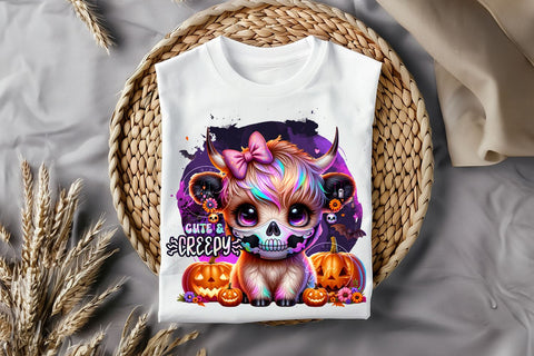 Halloween Baby Highland Cow PNG Bull Png Retro Halloween Png Ghost Cows Png Funny Cow Png Fall Png Spooky Season Cow Halloween png Digital Sublimation Syre Digital Creations 