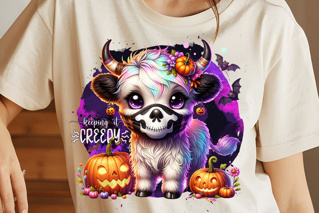 Halloween Baby Highland Cow PNG Bull Png Retro Halloween Png Ghost Cows Png Funny Cow Png Fall Png Spooky Season Cow Halloween png Digital Sublimation Syre Digital Creations 