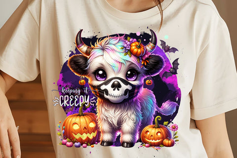 Halloween Baby Highland Cow PNG Bull Png Retro Halloween Png Ghost Cows Png Funny Cow Png Fall Png Spooky Season Cow Halloween png Digital Sublimation Syre Digital Creations 