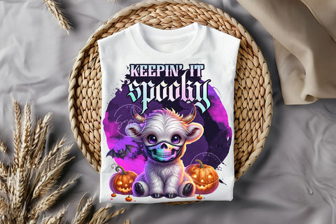 Halloween Baby Highland Cow PNG Bull Png Retro Halloween Png Ghost Cows Png Funny Cow Png Fall Png Spooky Season Cow Halloween png Digital Sublimation Syre Digital Creations 